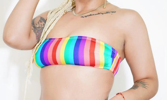Rainbow Brite Bikini Tube Top & Tanga Bikini Bottoms